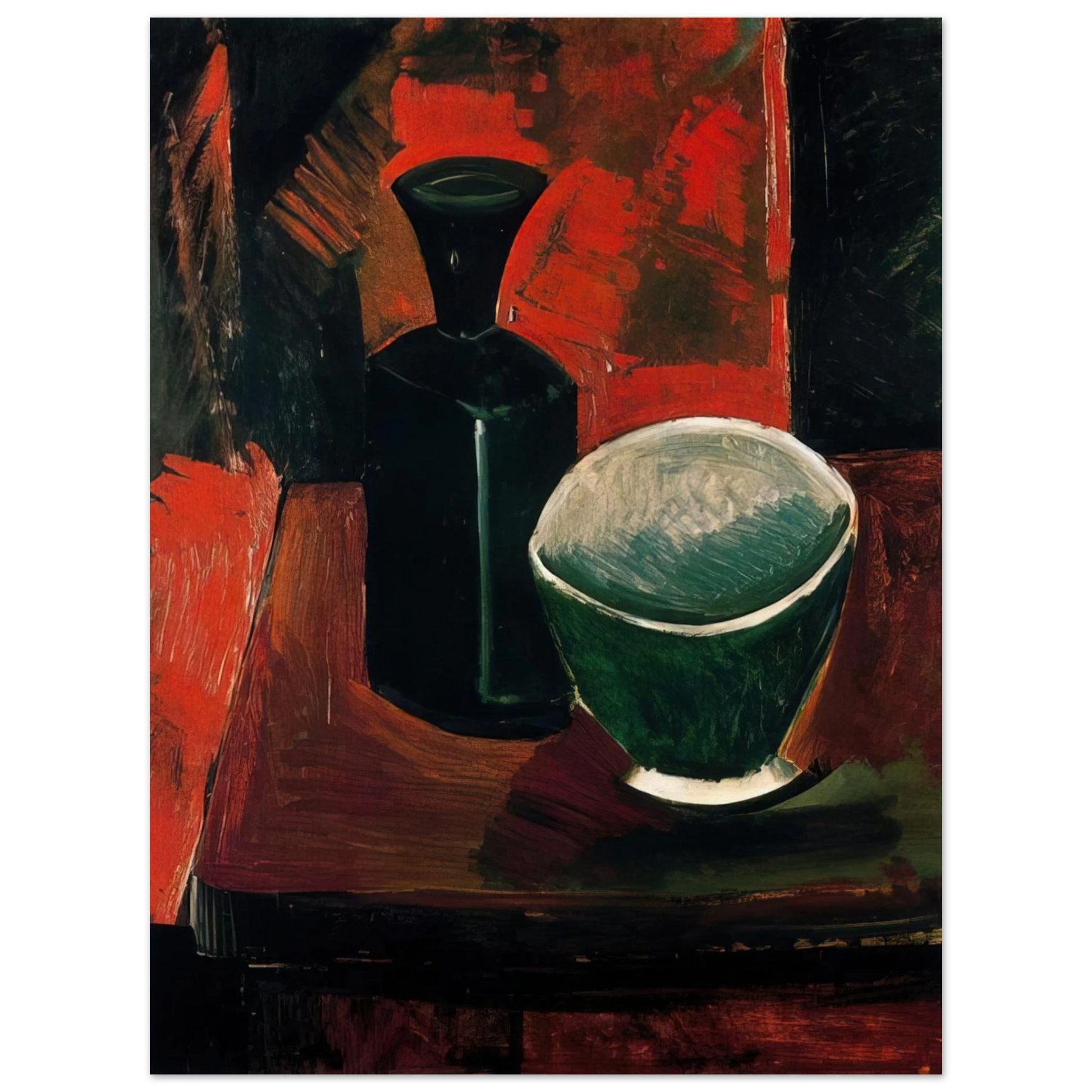 Pablo Picasso - Green Pan and Black Bottle - 1908 Fine Art Poster - Default Title