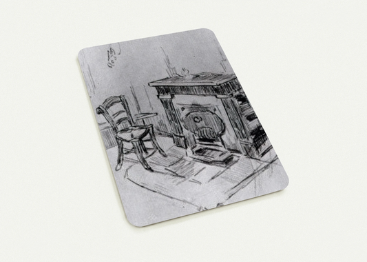 Mantelpiece with Chair By Vincent van Gogh Pack of 10 Post Cards | Vincent van Gogh Post Cards | A6 (10.5 x 14.8 cm) - 4.1 x 5.8 inches