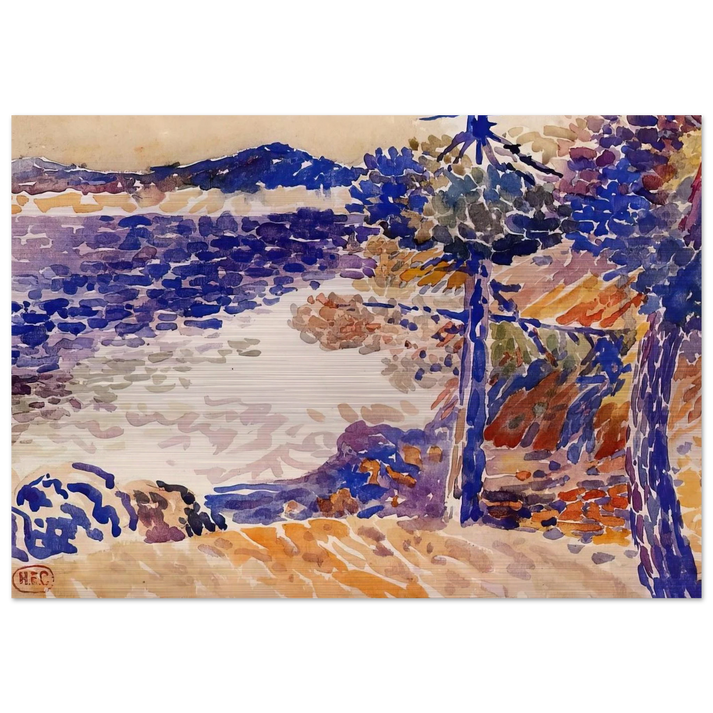 Pines by the Sea - Henri-Edmond Cross Brushed Aluminum Print - 70x100 cm / 28x40 inches | Henri-Edmond Cross Aluminum Print | Henri-Edmond Cross Prints