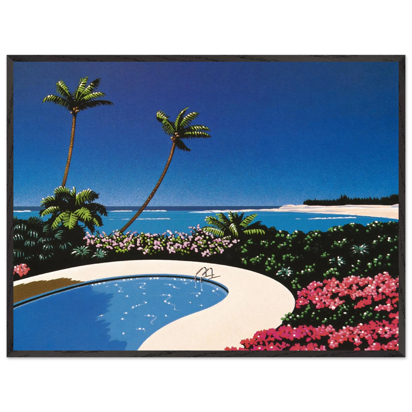 Hiroshi Nagai - Fall of Sound Wall Art - 21x29.7 cm / 8x12" - Premium Wooden Framed Poster With Fine Art Paper - Wood frame