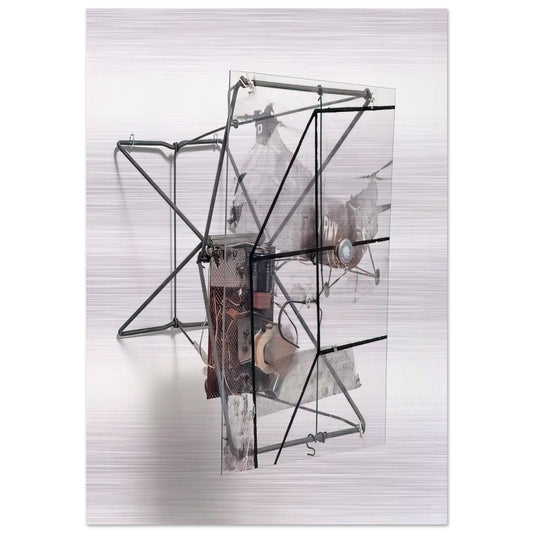 DRY CELL 1963 - Robert Rauschenberg Brushed Aluminum Print - 70x100 cm / 28x40 inches | Robert Rauschenberg Aluminum Print | Robert Rauschenberg Prints