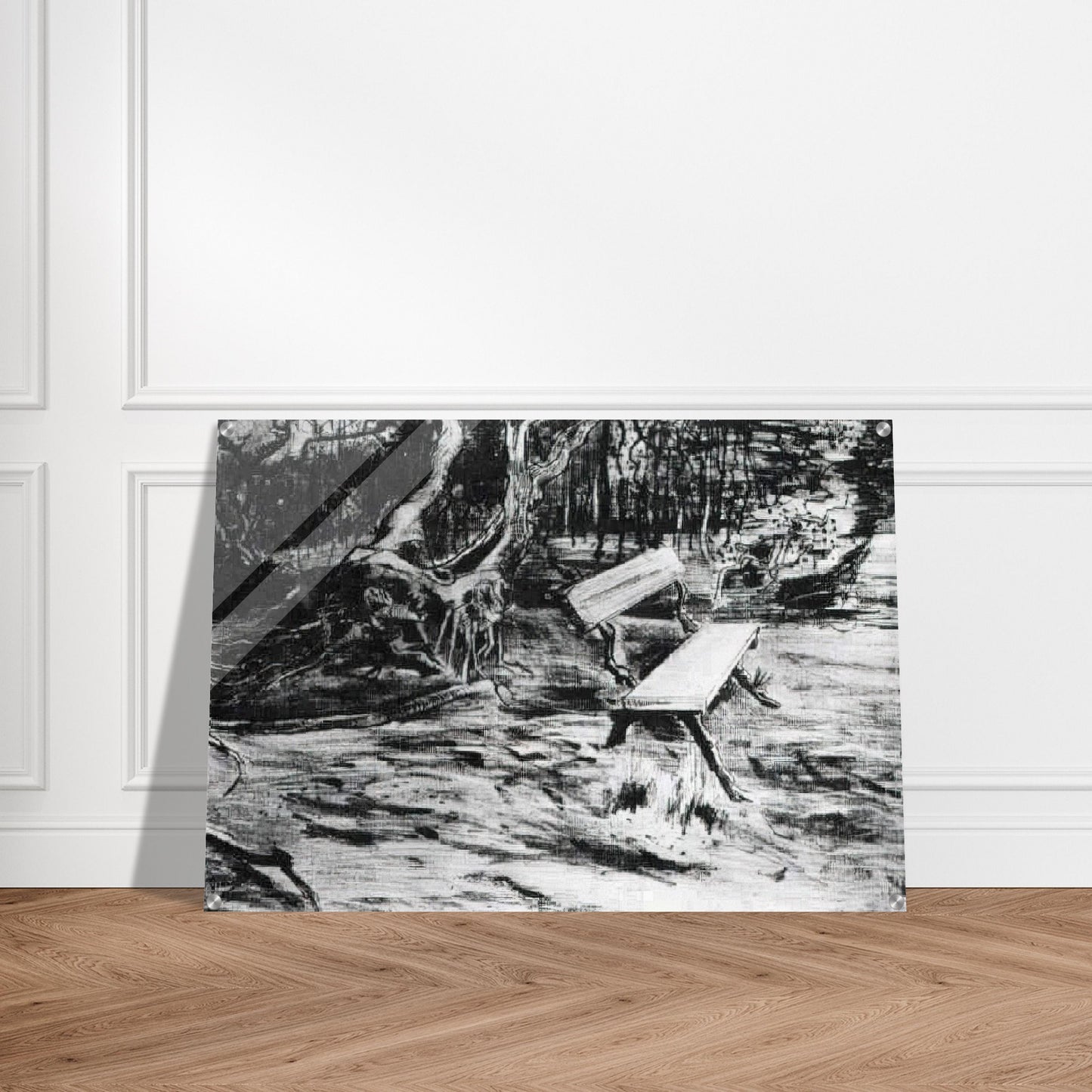 Bench in a Wood - Vincent van Gogh Acrylic Print - 70x100 cm / 28x40″ inches | Vincent van Gogh Wall Art | Vincent van Gogh Prints