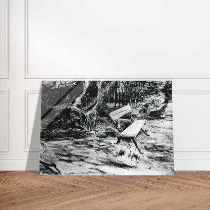 Bench in a Wood - Vincent van Gogh Acrylic Print - 70x100 cm / 28x40″ inches | Vincent van Gogh Wall Art | Vincent van Gogh Prints