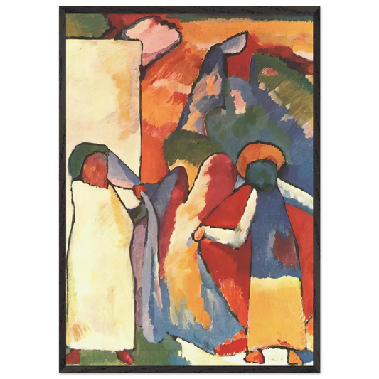 IMPROVISATION 6 AFRICAN 1909 - Wassily Kandinsky 70x100 cm / 28x40 inches Framed Art Print – Black Wooden Frame