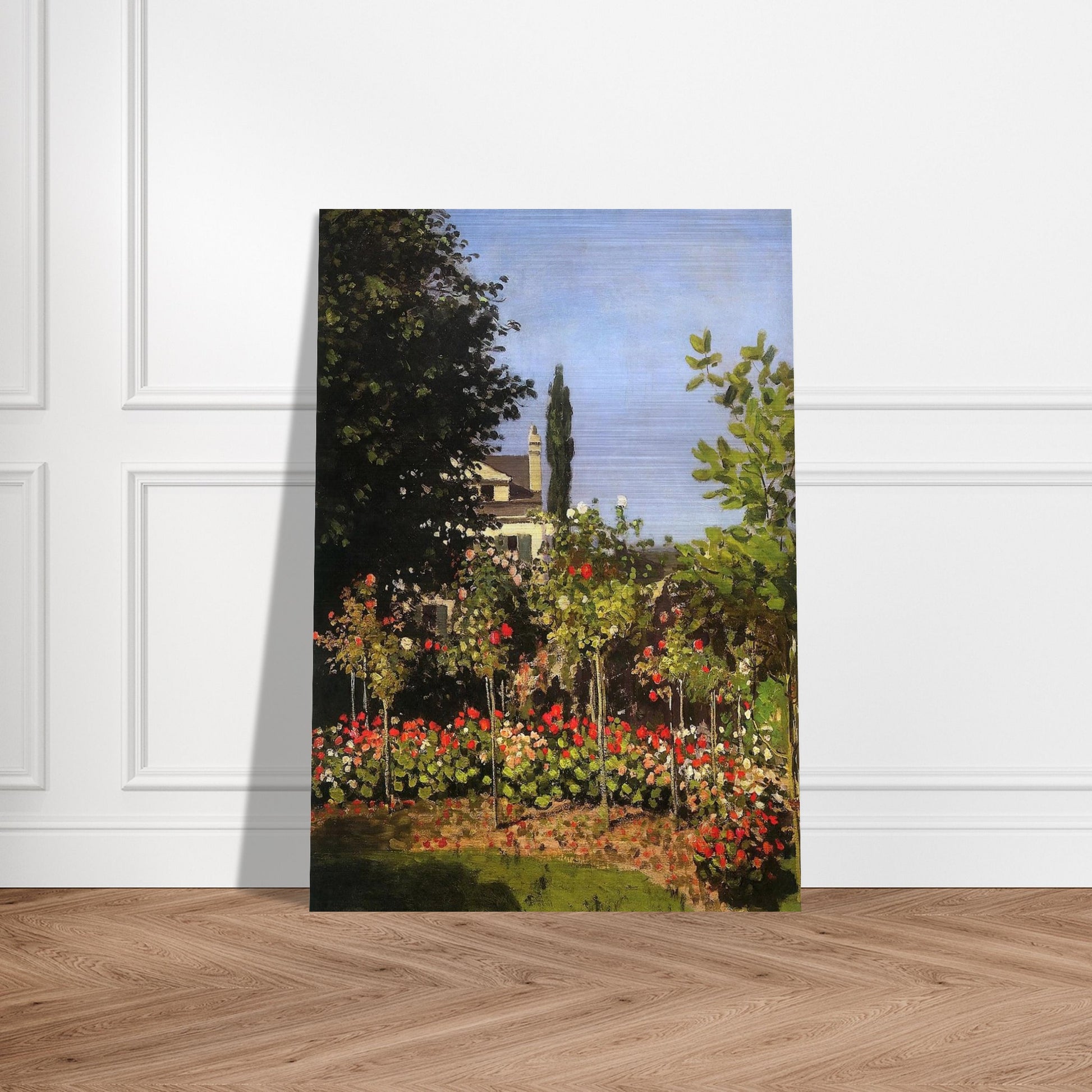 Garden in Bloom at Sainte-Addresse - claude monet Brushed Aluminum Print - 70x100 cm / 28x40 inches | claude monet Aluminum Print | claude monet Prints