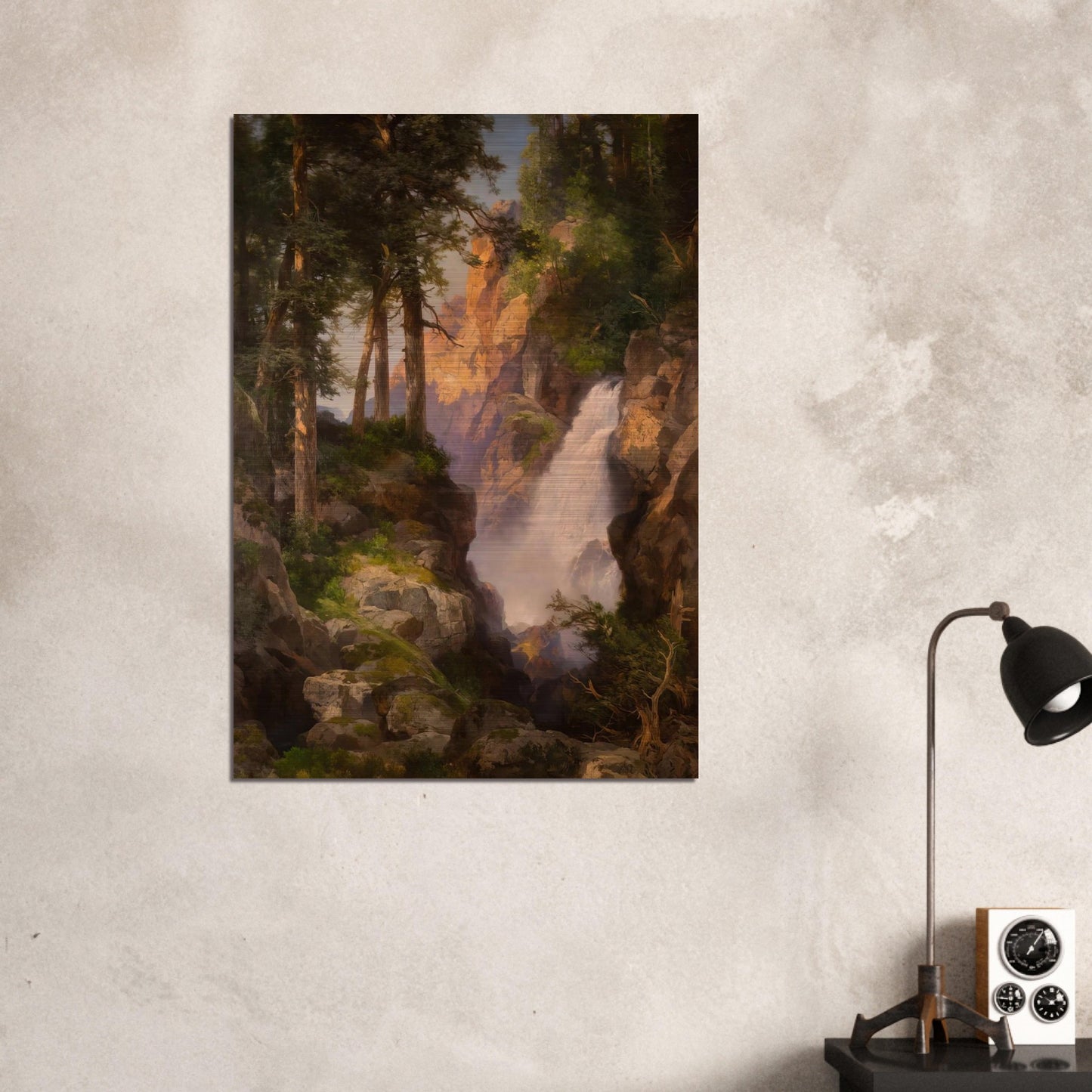 Falls at Toltec Gorge - Thomas Moran Brushed Aluminum Print - 70x100 cm / 28x40 inches | Thomas Moran Aluminum Print | Thomas Moran Prints