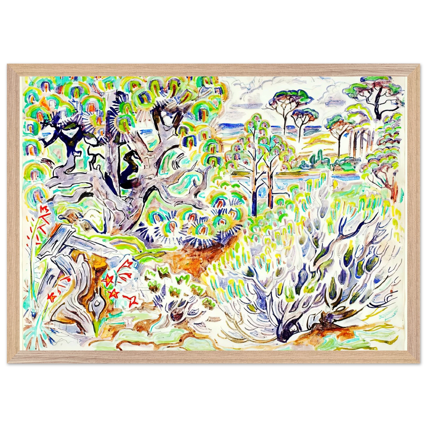 Walter Inglis Anderson - Walter Anderson Wall art - 50x70 cm / 20x28 Inches - Premium Wooden Framed Poster With Fine Art Paper - Wood frame