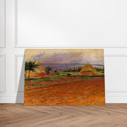 Field and Haystacks - Pierre-Auguste Renoir Brushed Aluminum Print - 70x100 cm / 28x40 inches | Pierre-Auguste Renoir Aluminum Print | Pierre-Auguste Renoir Prints