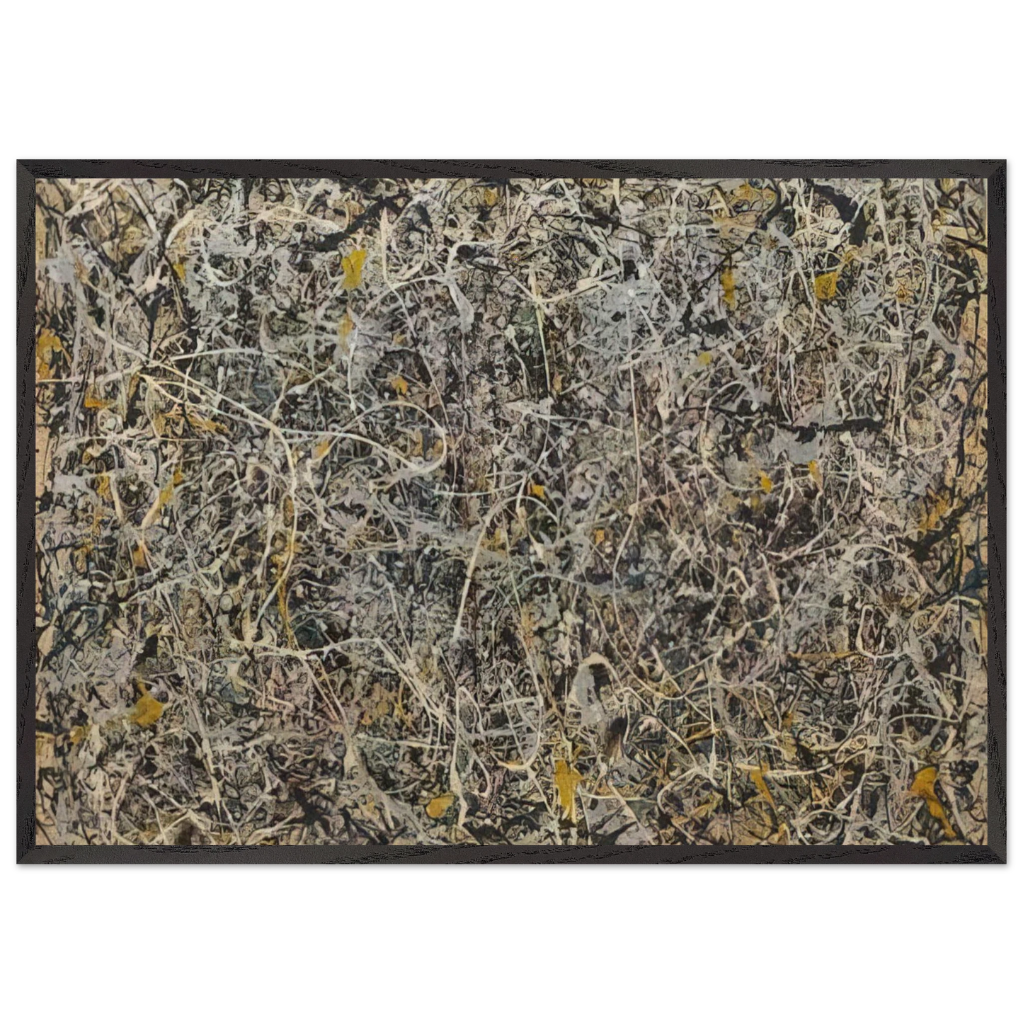 NUMBER 1 N1 - Jackson Pollock Framed Art Print – Black Wooden Frame - Default Title - -Framed Art Print