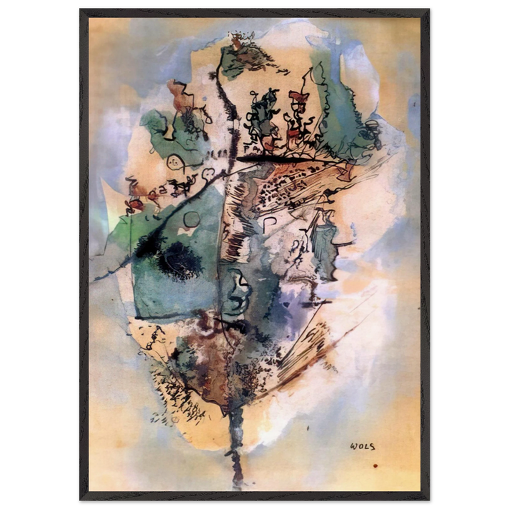 Bleu optimiste - 1951 - Wols 70x100 cm / 28x40 inches Framed Art Print – Black Wooden Frame