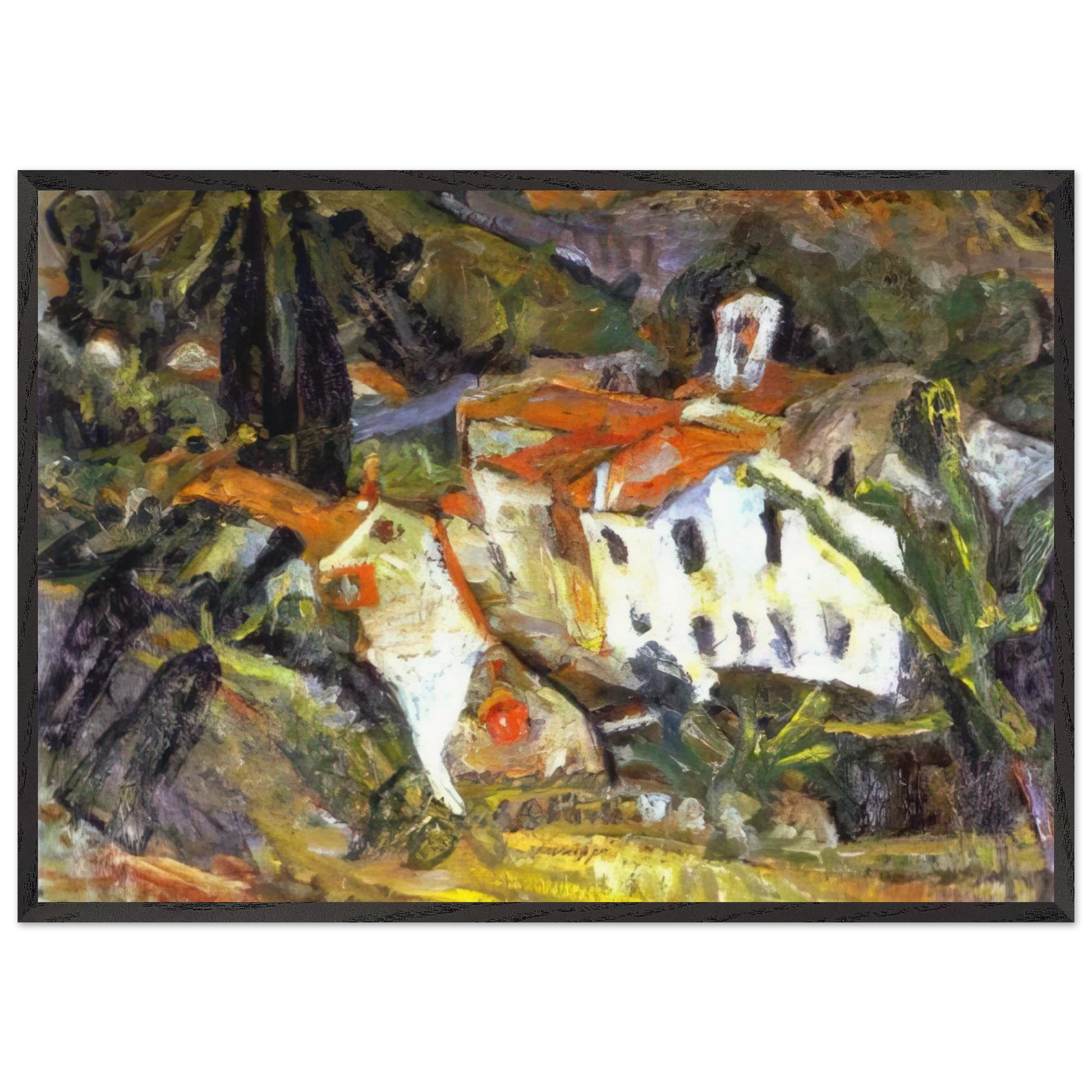 CERET LANSCAPE - Chaim Soutine Framed Art Print – Black Wooden Frame - Default Title - -Framed Art Print