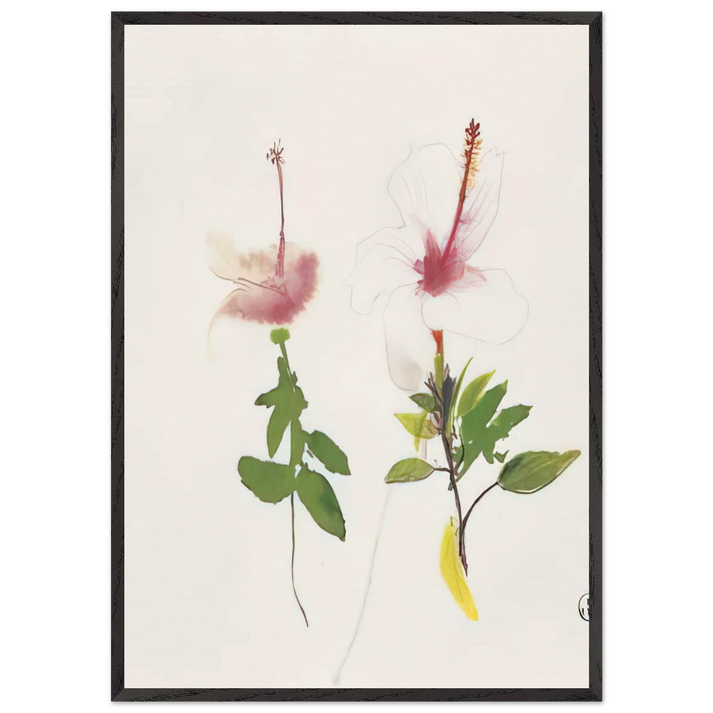 Hibiscus - 1987 - Brett Whiteley 70x100 cm / 28x40 inches Framed Art Print – Black Wooden Frame