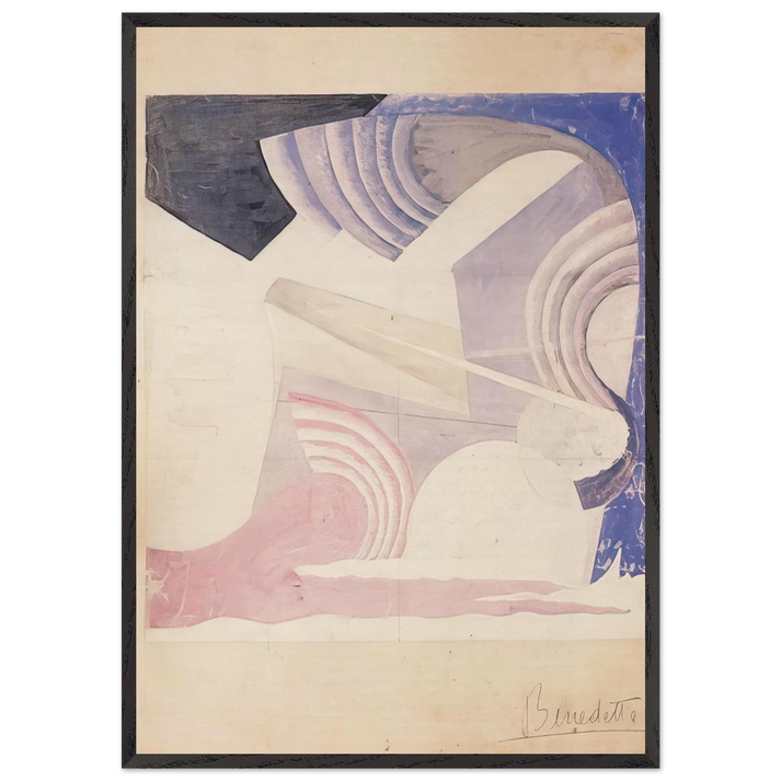 Aeropittura - 1925 Italy - Benedetta Cappa 70x100 cm / 28x40 inches Framed Art Print – Black Wooden Frame