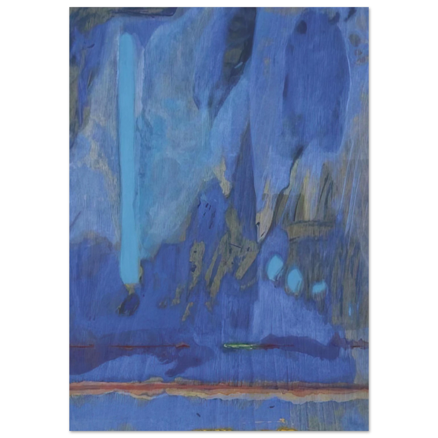 Helen Frankenthaler - Tales of Genji III - 1998 Wall art - 13x18 cm / 5x7 inches - Premium Wooden Framed Poster With Fine Art Paper - Wood frame