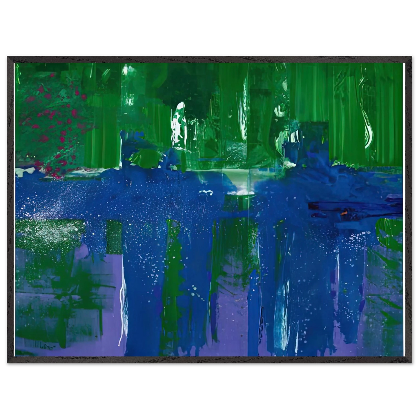 Helen Frankenthaler - Grotto, 1990- Wall Art - 60x80 cm / 24x32 inches - Premium Wooden Framed Poster With Fine Art Paper - Wood frame