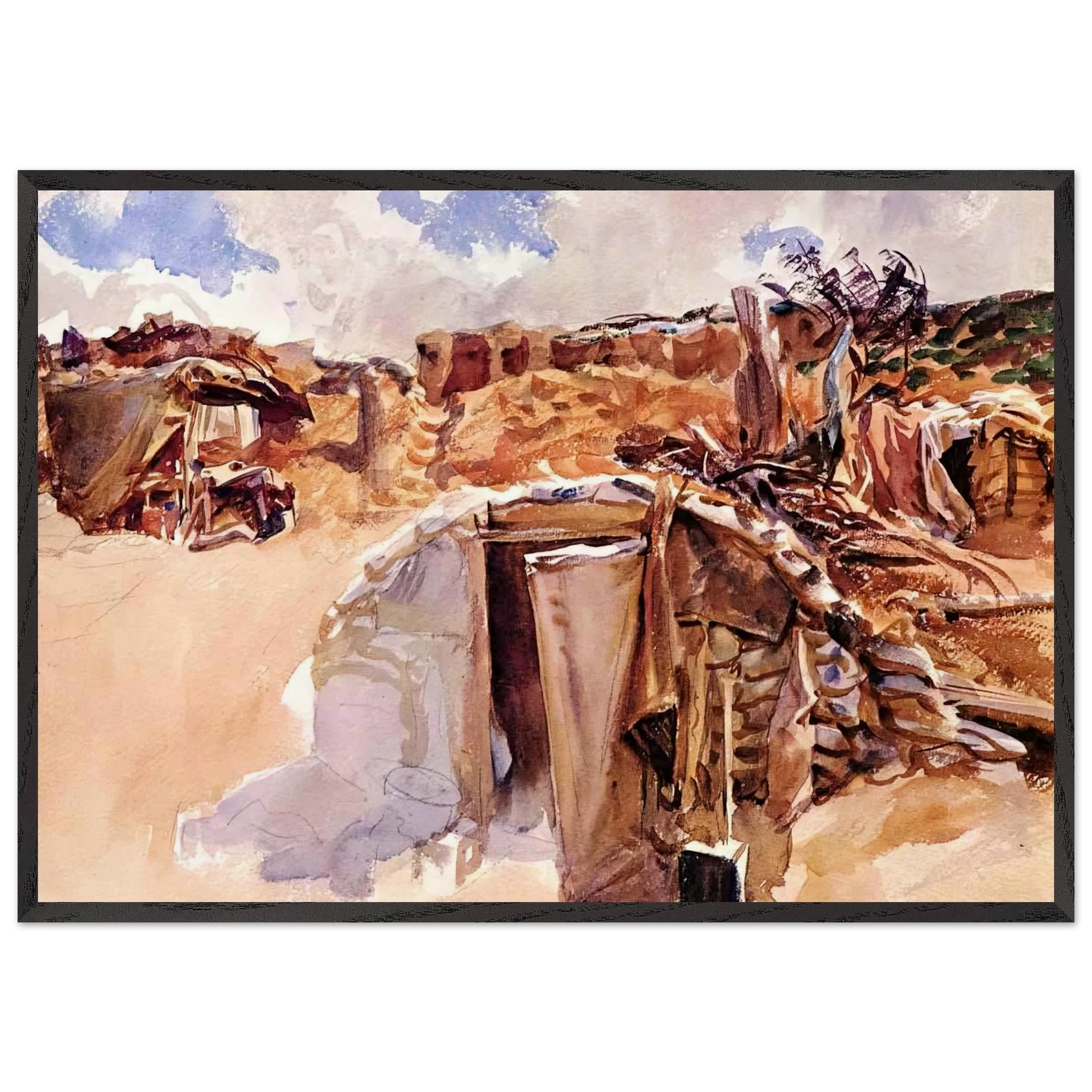 Dugout - John Singer Sargent Framed Art Print – Black Wooden Frame - Default Title - -Framed Art Print