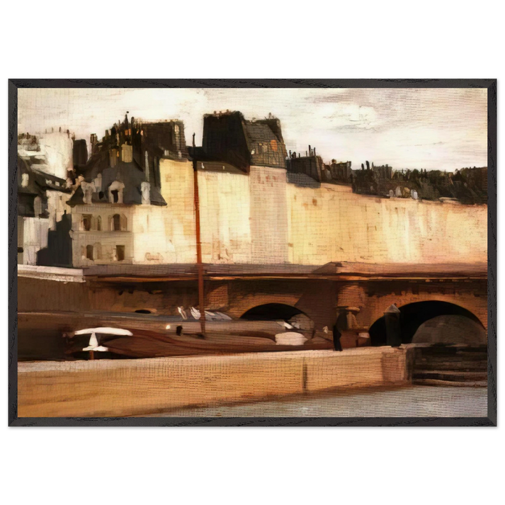 Ecluse de la Monnaie - Edward Hopper 70x100 cm / 28x40 inches Framed Art Print – Black Wooden Frame