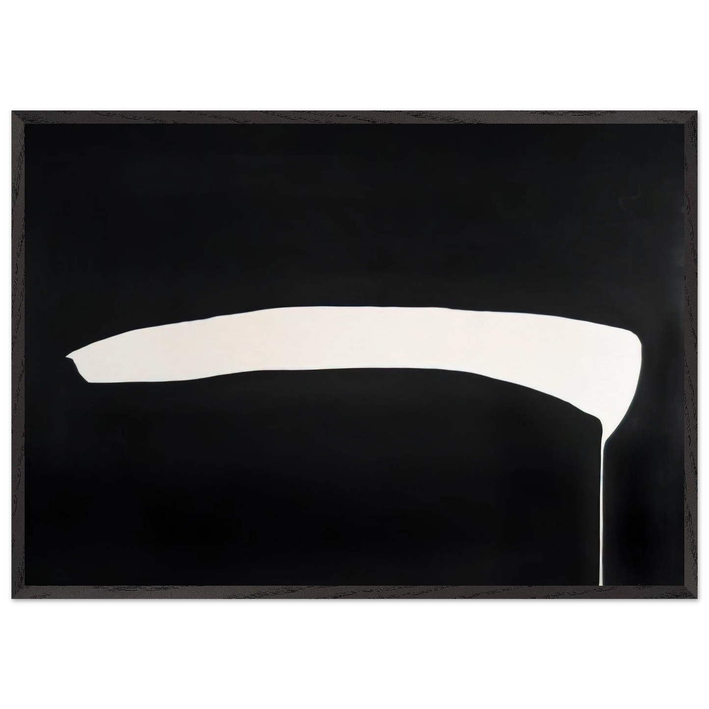 White Line on Black - 1968 - Jiro Yoshihara Framed Art Print – Black Wooden Frame - Default Title - -Framed Art Print