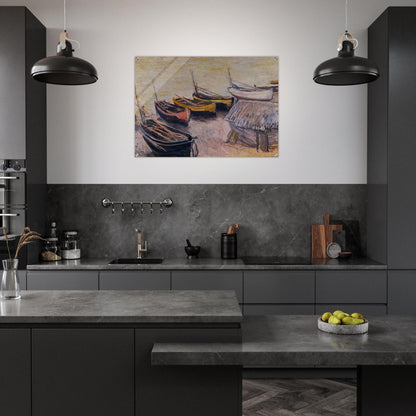 Boats on the Beach - claude monet Acrylic Print - 70x100 cm / 28x40″ inches