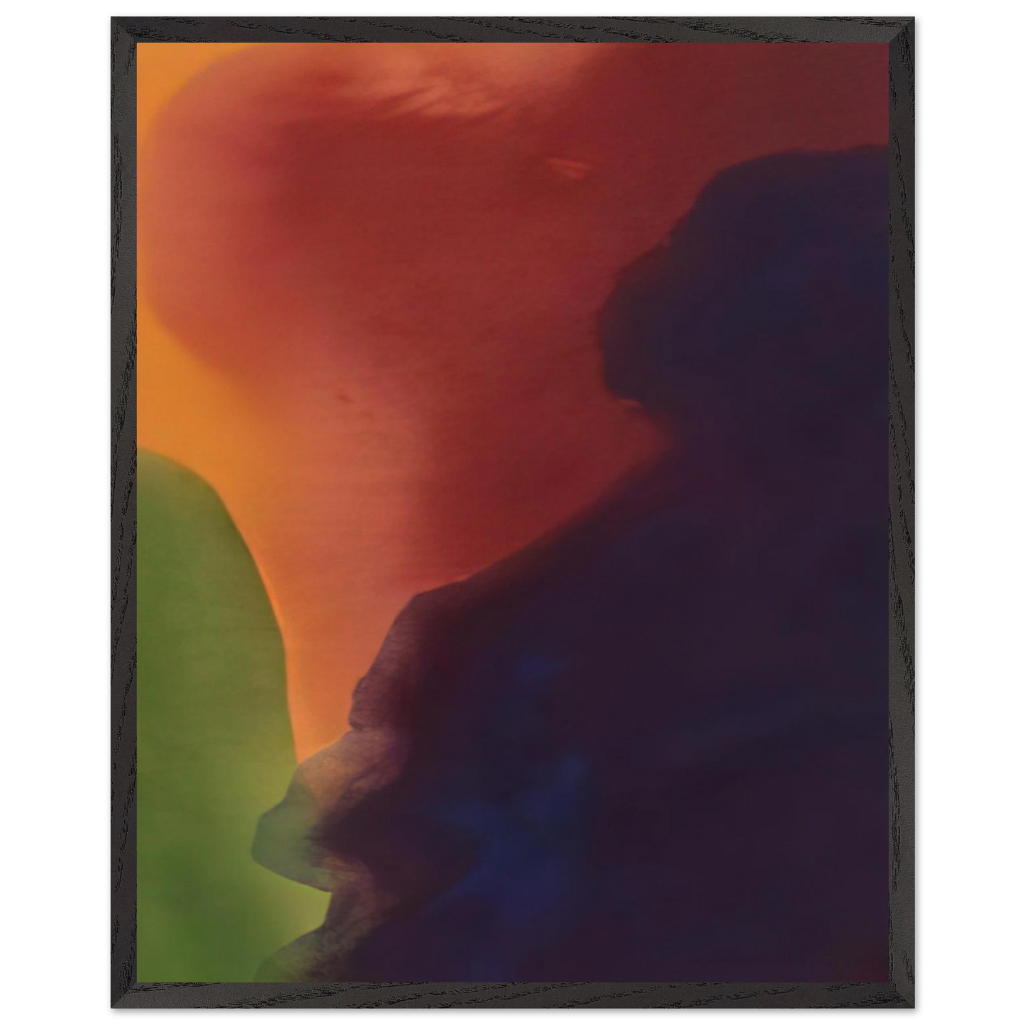 Helen Frankenthaler - Blue Atmosphere III - 1963 Wall art - 50x50 cm / 20x20 inches - Premium Wooden Framed Poster With Fine Art Paper - Black frame