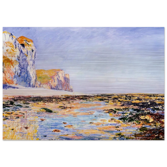Beach and Cliffs at Pourville, Morning Effect - claude monet Brushed Aluminum Print - 70x100 cm / 28x40 inches | claude monet Aluminum Print | claude monet Prints