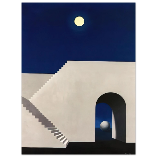 Rene Magritte - ARCHITECTURE AU CLAIR DE LUNE 1956 Fine Art Poster - Default Title