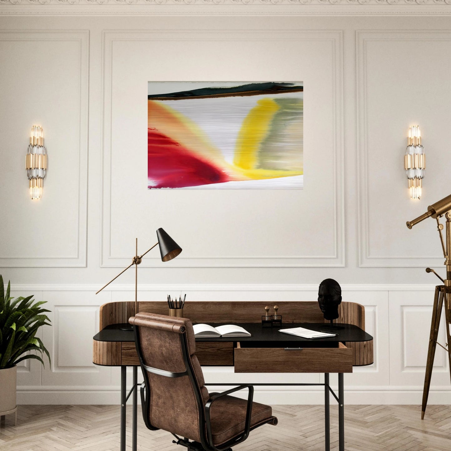 Phenomena Pointed East - Abstract Expressionism, Color Field Painting - Paul Jenkins Brushed Aluminum Print - 70x100 cm / 28x40 inches | Paul Jenkins Aluminum Print | Paul Jenkins Prints
