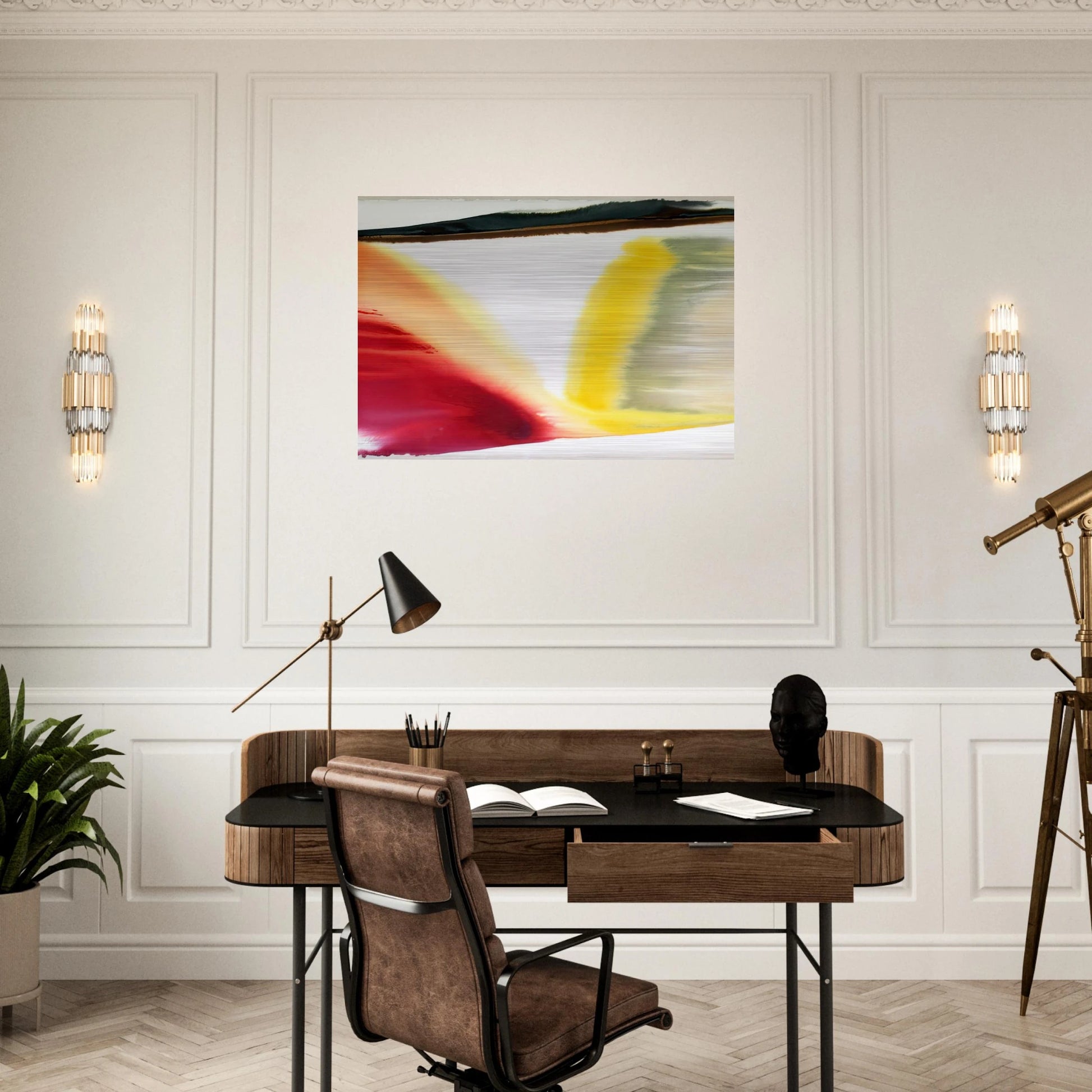 Phenomena Pointed East - Abstract Expressionism, Color Field Painting - Paul Jenkins Brushed Aluminum Print - 70x100 cm / 28x40 inches | Paul Jenkins Aluminum Print | Paul Jenkins Prints