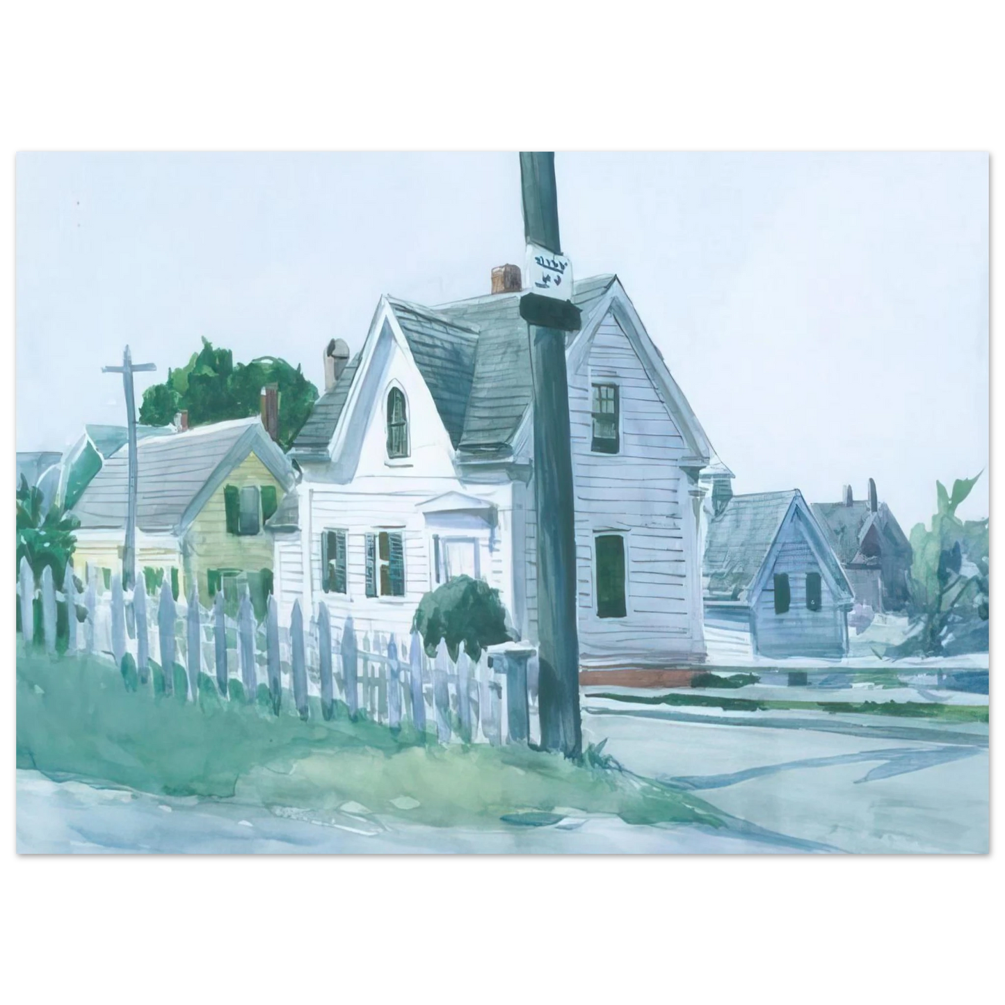 Edward Hopper - White House with Dormer Window Fine Art Poster - 40x60 cm / 16x24 inches