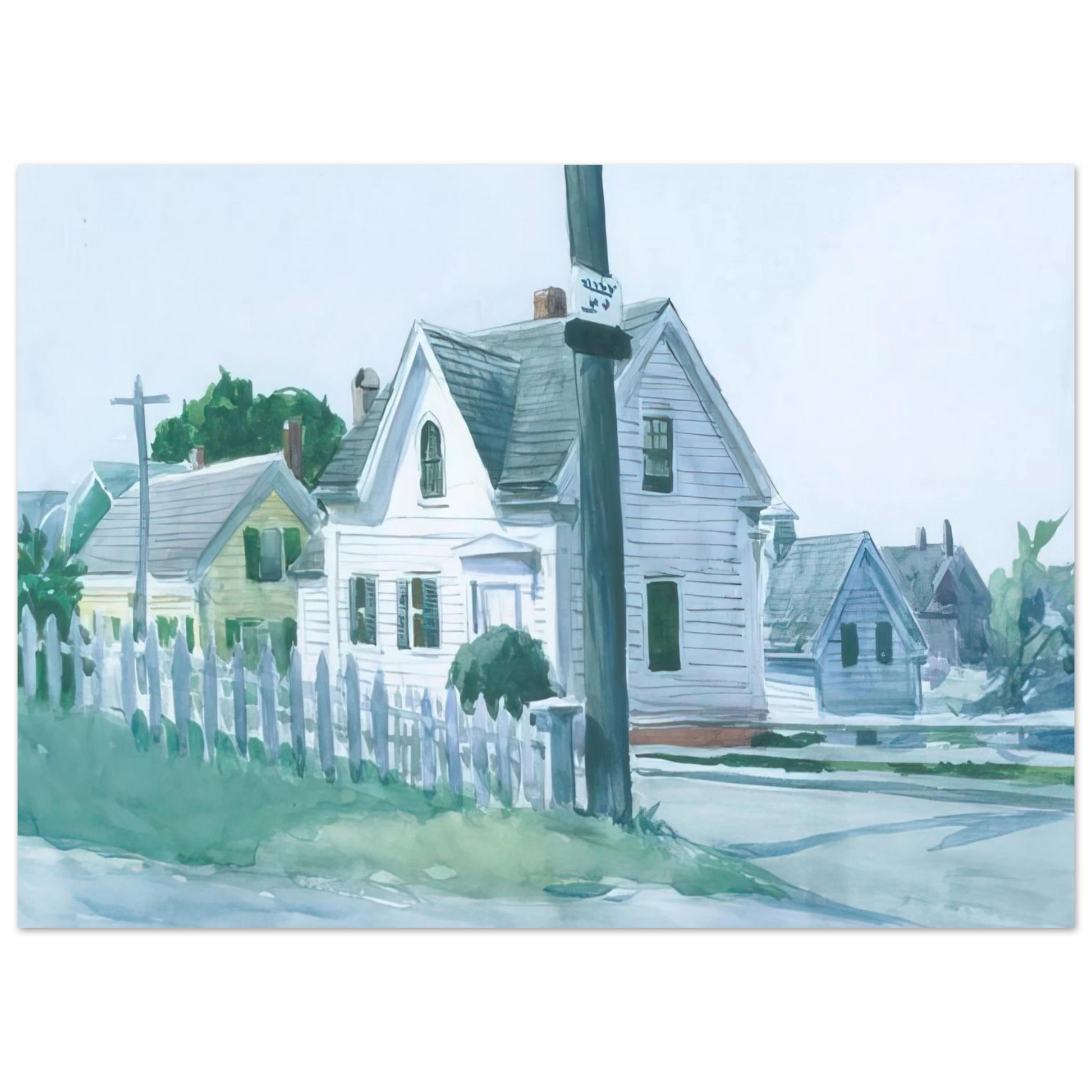Edward Hopper - White House with Dormer Window Fine Art Poster - 40x60 cm / 16x24 inches