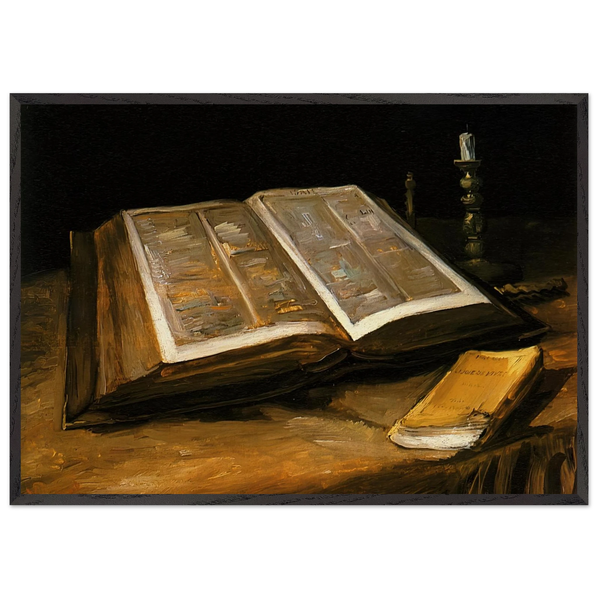Still Life with Bible - Vincent van Gogh Framed Art Print – Black Wooden Frame - Default Title - -Framed Art Print