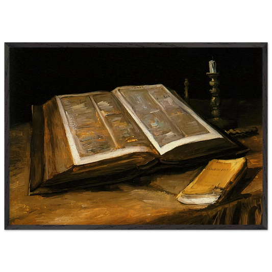 Still Life with Bible - Vincent van Gogh Framed Art Print – Black Wooden Frame - Default Title - -Framed Art Print