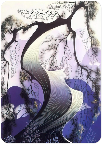 Bonsai By Eyvind Earle Pack of 10 Post Cards | Eyvind Earle Post Cards | A6 (10.5 x 14.8 cm) - 4.1 x 5.8 inches