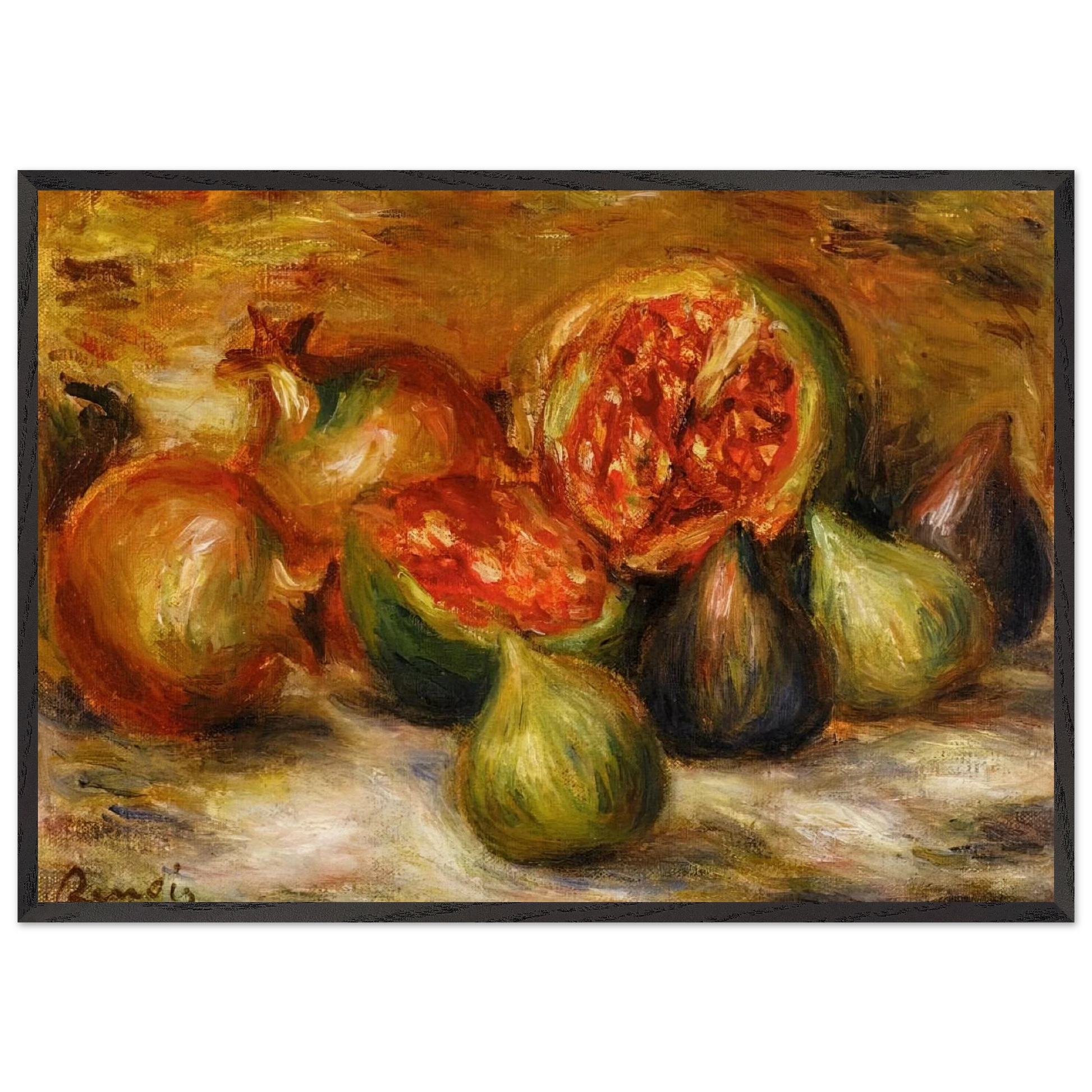 Still Life with Figs - Pierre-Auguste Renoir Framed Art Print – Black Wooden Frame - Default Title - -Framed Art Print