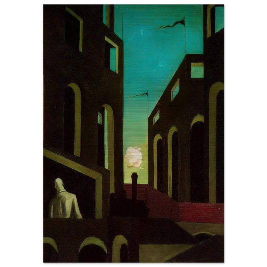 HAPPINESS OF RETURNING 1915 - Giorgio de Chirico Brushed Aluminum Print - 70x100 cm / 28x40 inches | Giorgio de Chirico Aluminum Print | Giorgio de Chirico Prints