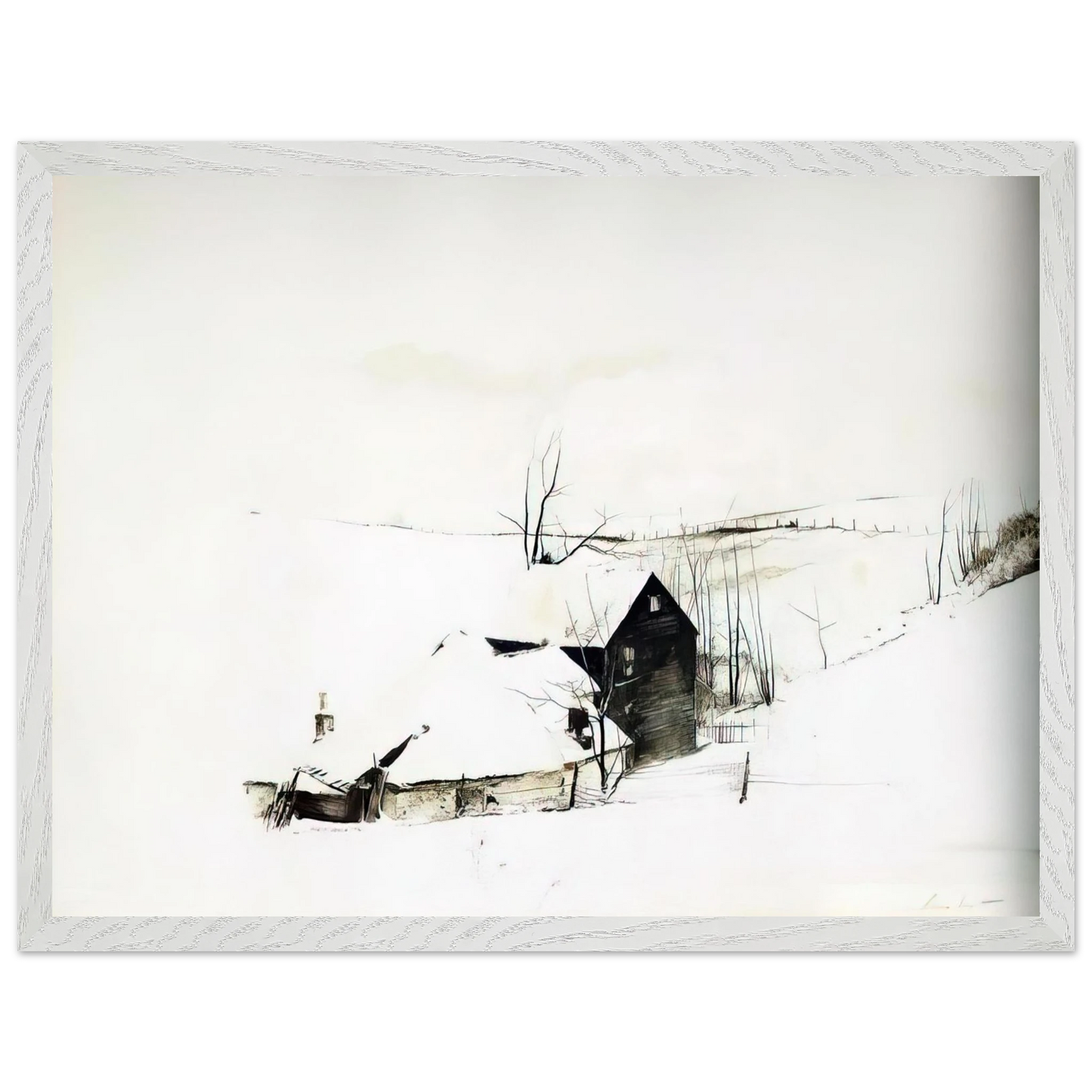 Andrew Wyeth - THE CORNER Wall Art - 30x40 cm / 12x16 inches - Premium Wooden Framed Poster With Fine Art Paper - Wood frame