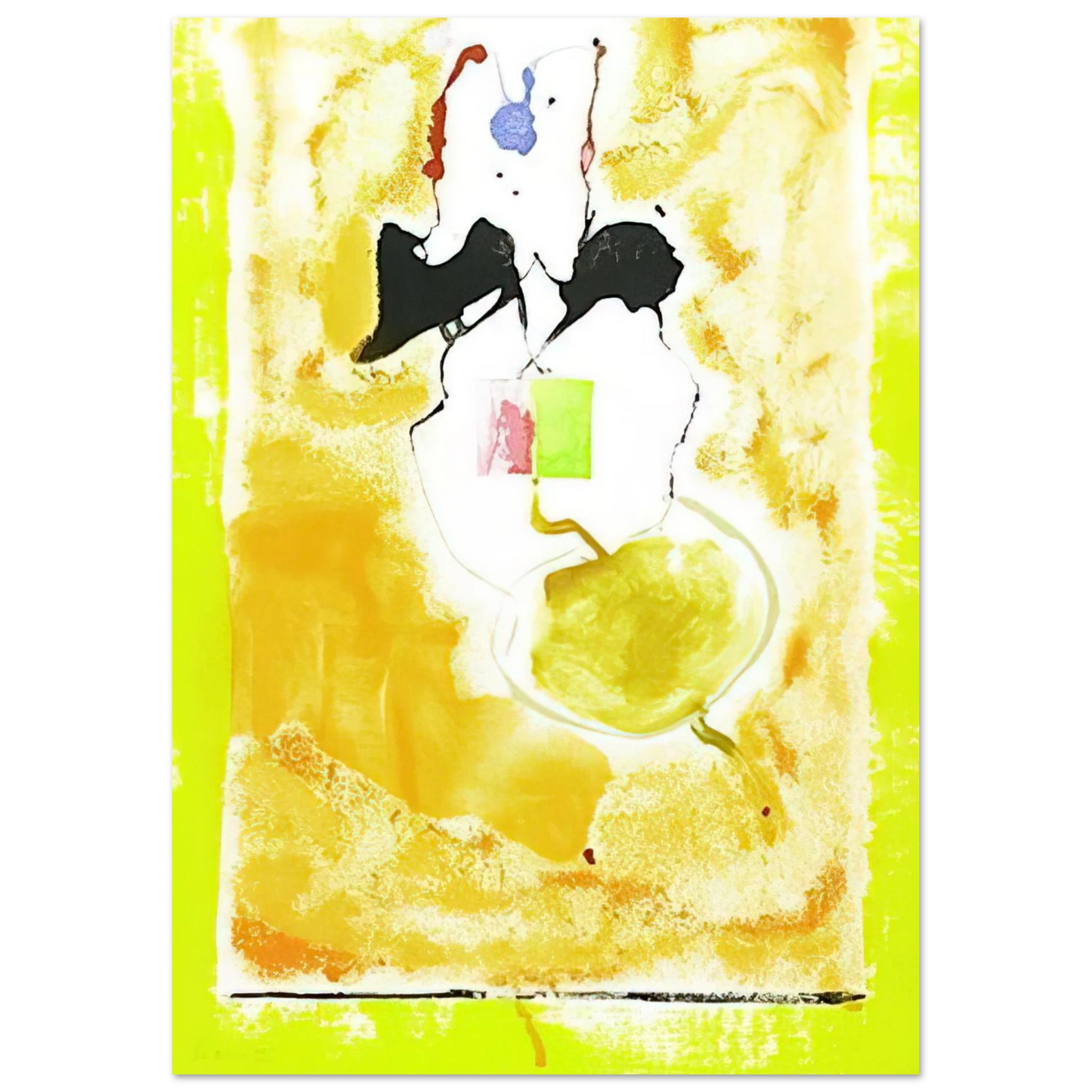 Helen Frankenthaler - Solar Imp - 2001 Wall art - 15x20 cm / 6x8 inches - Premium Wooden Framed Poster With Fine Art Paper - Black frame