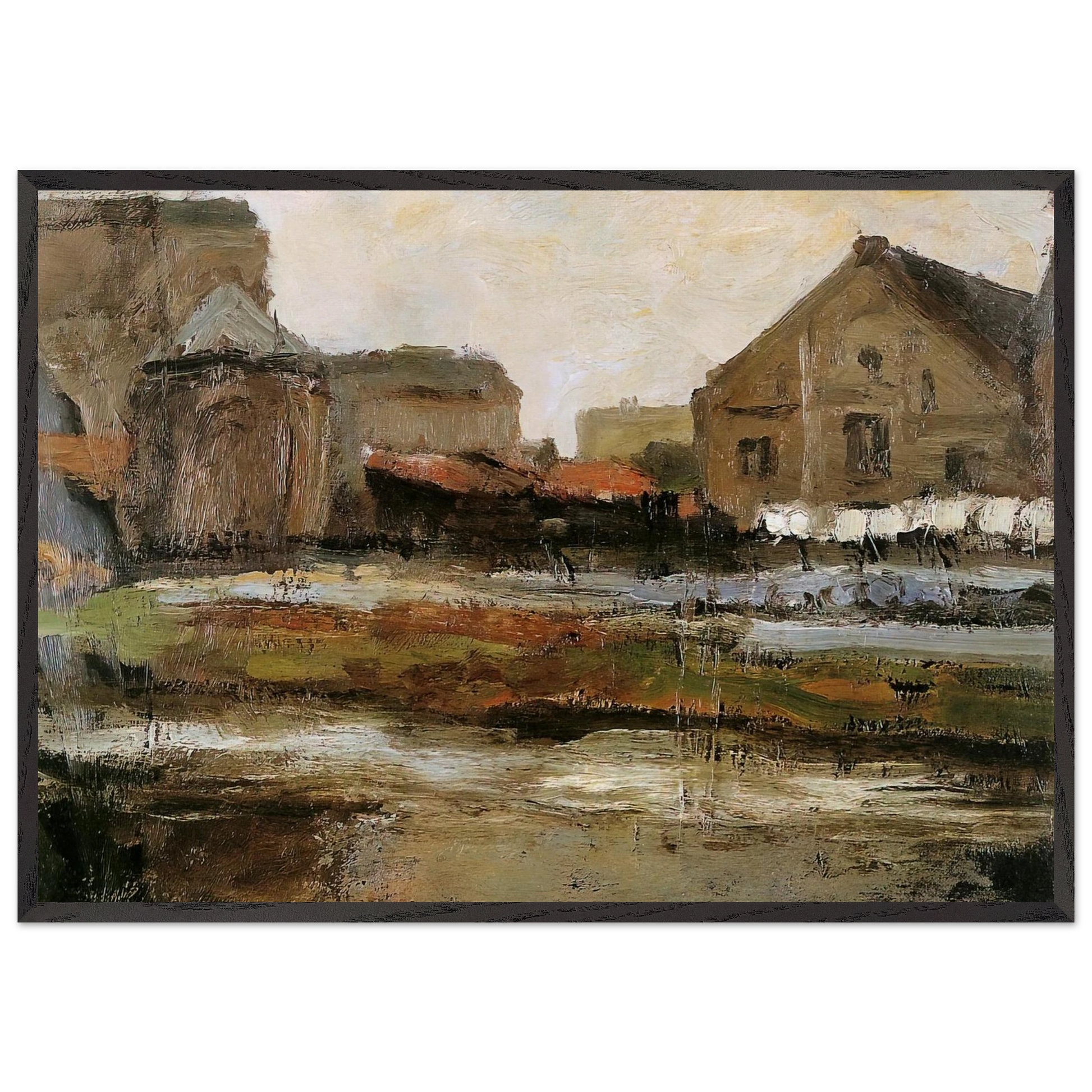 Schinkelbuurtje Sun - Piet Mondrian Framed Art Print – Black Wooden Frame - Default Title - -Framed Art Print