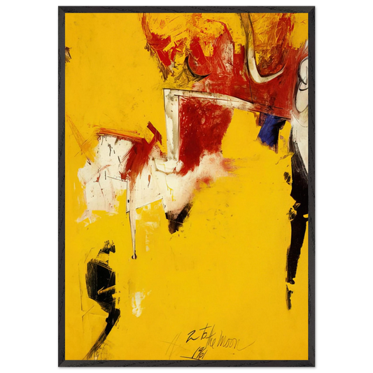 2 to the Moon - 1961 - Hassel Smith Framed Art Print – Black Wooden Frame - Default Title - -Framed Art Print