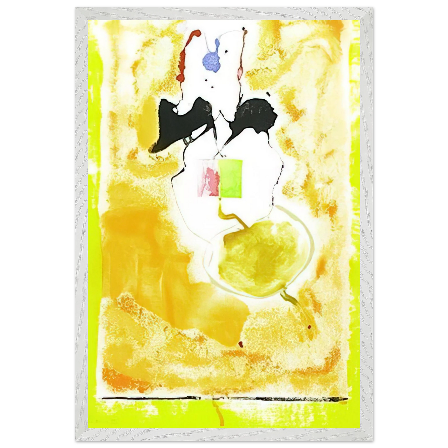 Helen Frankenthaler - Solar Imp - 2001 Wall art - 70x100 cm / 28x40 inches - Premium Wooden Framed Poster With Fine Art Paper - White frame