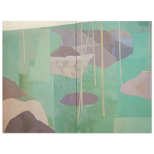 Kenzo Okada - Young Bamboo Diptych - Abstract Expressionism Fine Art Poster - Default Title