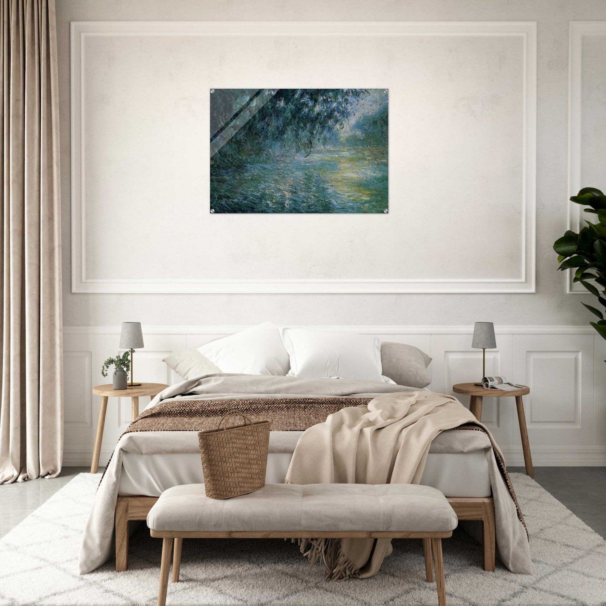 Morning on the Seine in the Rain - claude monet Acrylic Print - 70x100 cm / 28x40″ inches