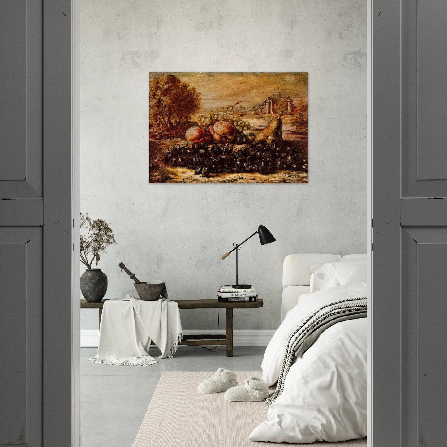 BLACK GRAPE - Giorgio de Chirico Brushed Aluminum Print - 70x100 cm / 28x40 inches | Giorgio de Chirico Aluminum Print | Giorgio de Chirico Prints