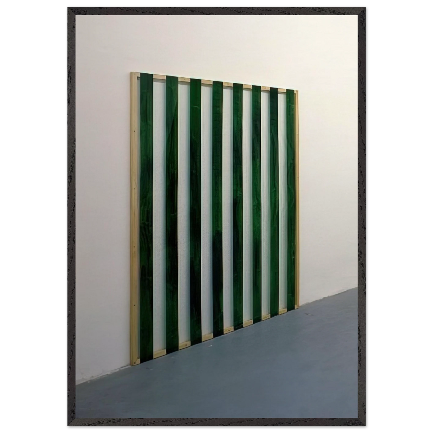Reflets n33 - Peinture sur plexiglas 12 travail situe - 1987 - Daniel Buren Framed Art Print – Black Wooden Frame - Default Title - -Framed Art Print