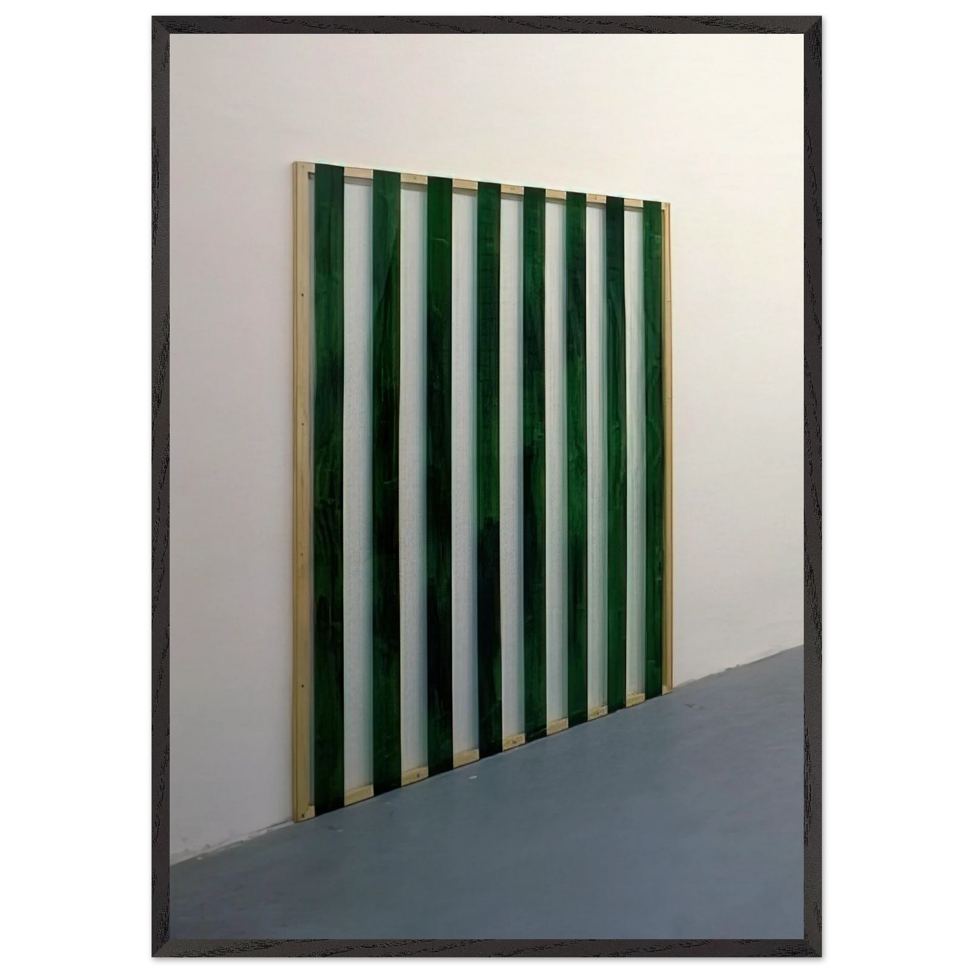 Reflets n33 - Peinture sur plexiglas 12 travail situe - 1987 - Daniel Buren Framed Art Print – Black Wooden Frame - Default Title - -Framed Art Print