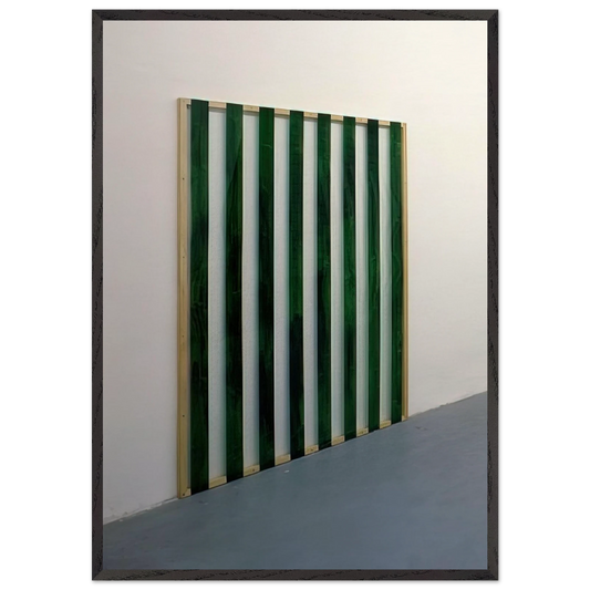 Reflets n33 - Peinture sur plexiglas 12 travail situe - 1987 - Daniel Buren Framed Art Print – Black Wooden Frame - Default Title - -Framed Art Print