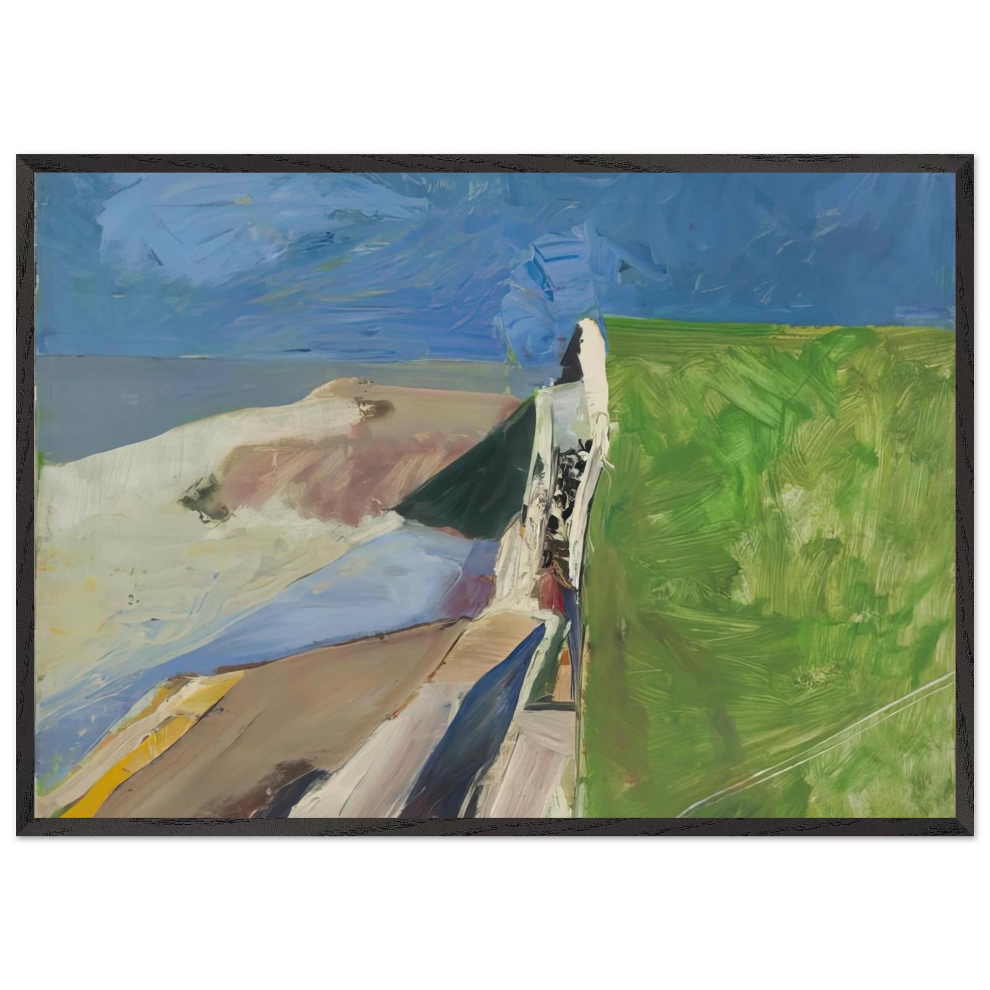 Seawall - Richard Diebenkorn Framed Art Print – Black Wooden Frame - Default Title - -Framed Art Print