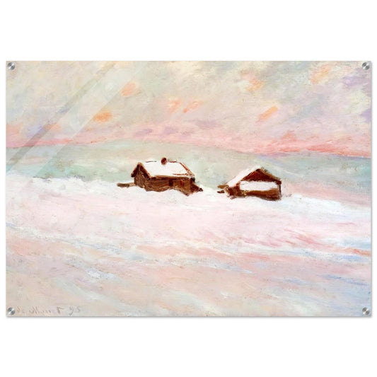 Houses in the Snow, Norway - claude monet Acrylic Print - 70x100 cm / 28x40″ inches | claude monet Wall Art | claude monet Prints
