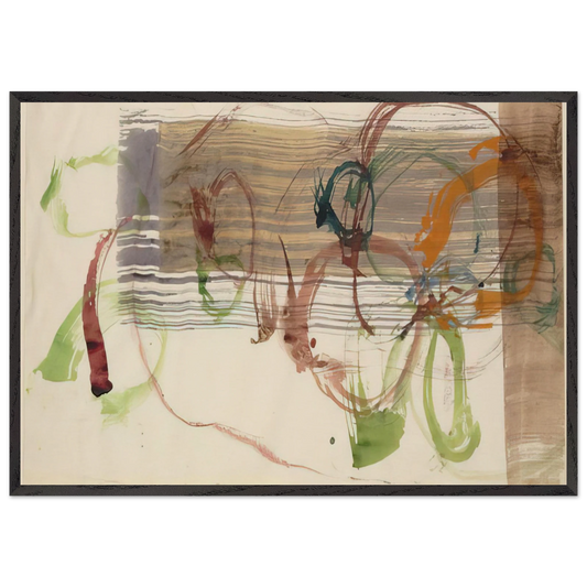 New River Watercolor Series I No 3 - 1988 - John Cage Framed Art Print – Black Wooden Frame - Default Title - -Framed Art Print