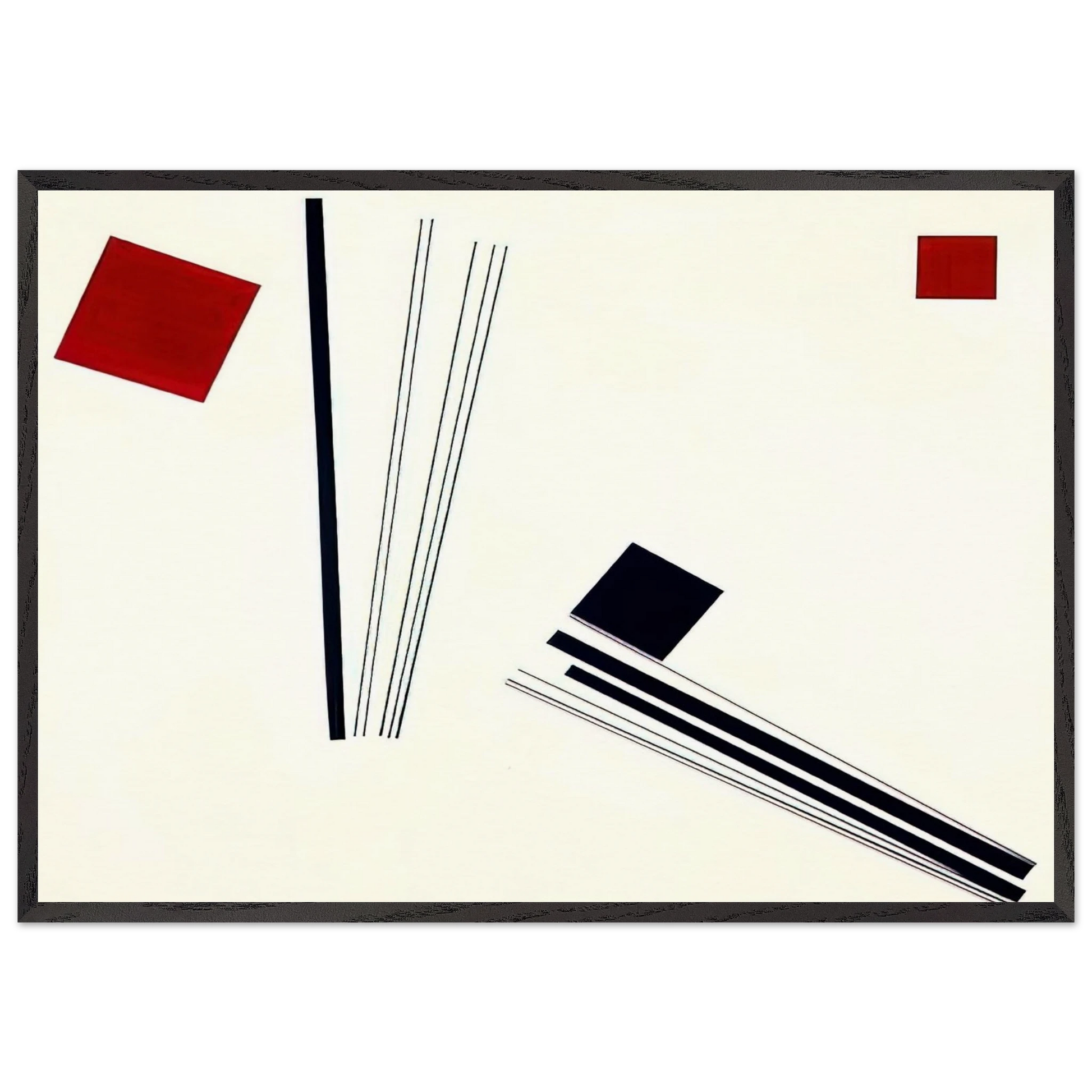 Painting in red and black - 1956 - Lygia Pape Framed Art Print – Black Wooden Frame - Default Title - -Framed Art Print